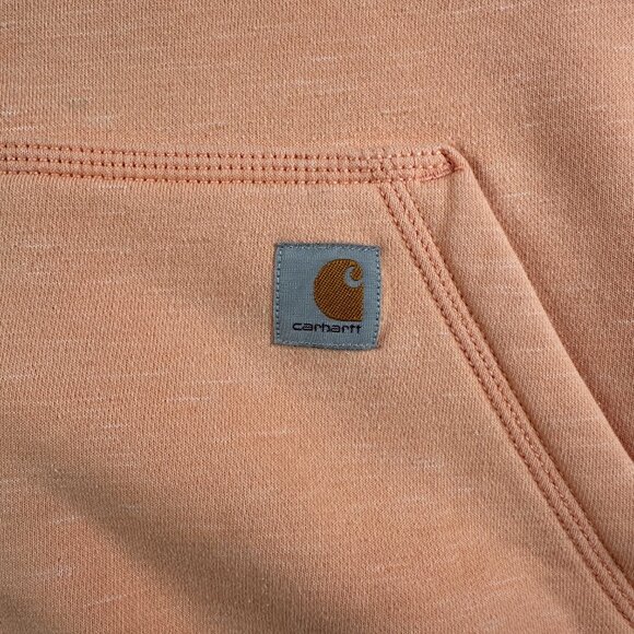 Carhartt Clarksburg Hoodie Women’s Large Pullover Sweatshirt Apricot Work Fleece - Picture 3 of 9
